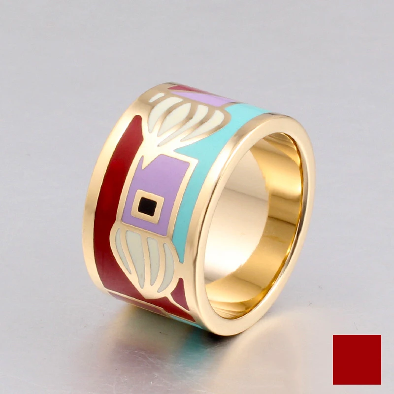 Женское кольцо с шарфом золотистое насыщенным и цветным дизайном Новое