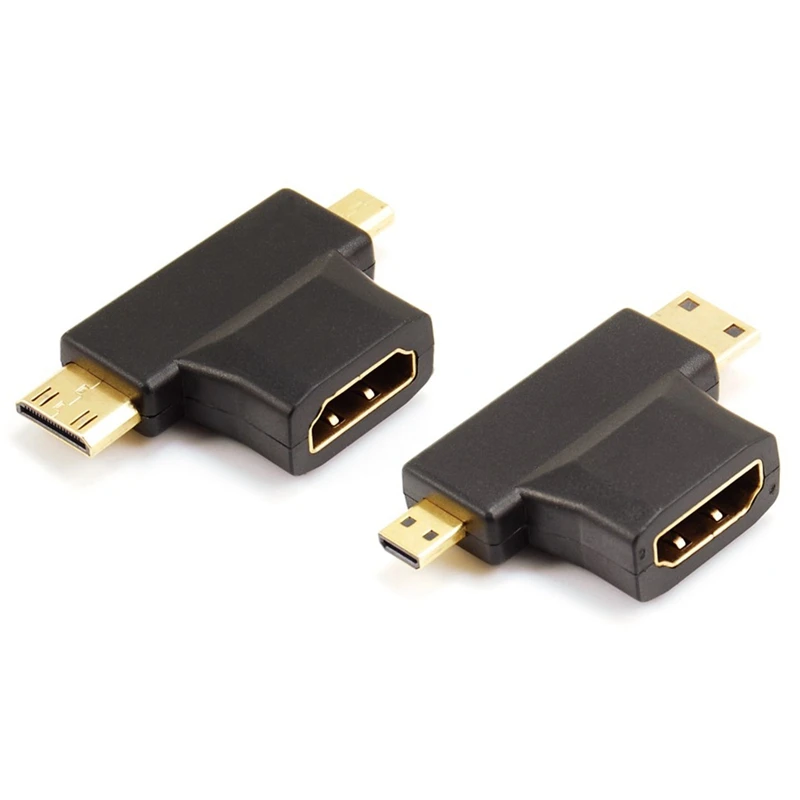3 в 1 кабель переходник с Micro HDMI папа + мини на 4 Мама для HDTV 1080P кабели|Кабели HDMI| |