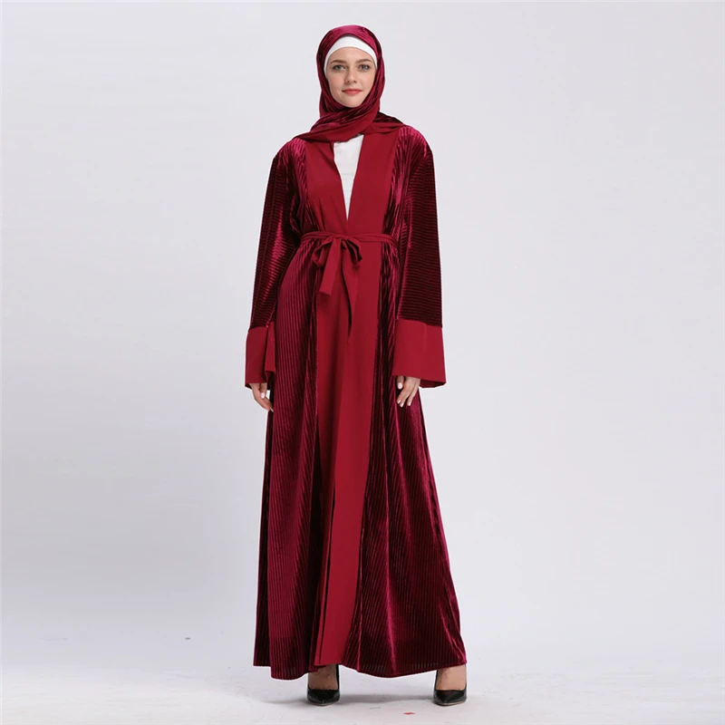 Элегантное мусульманское платье Abaya кружевной кардиган длинные халаты кимоно Jubah
