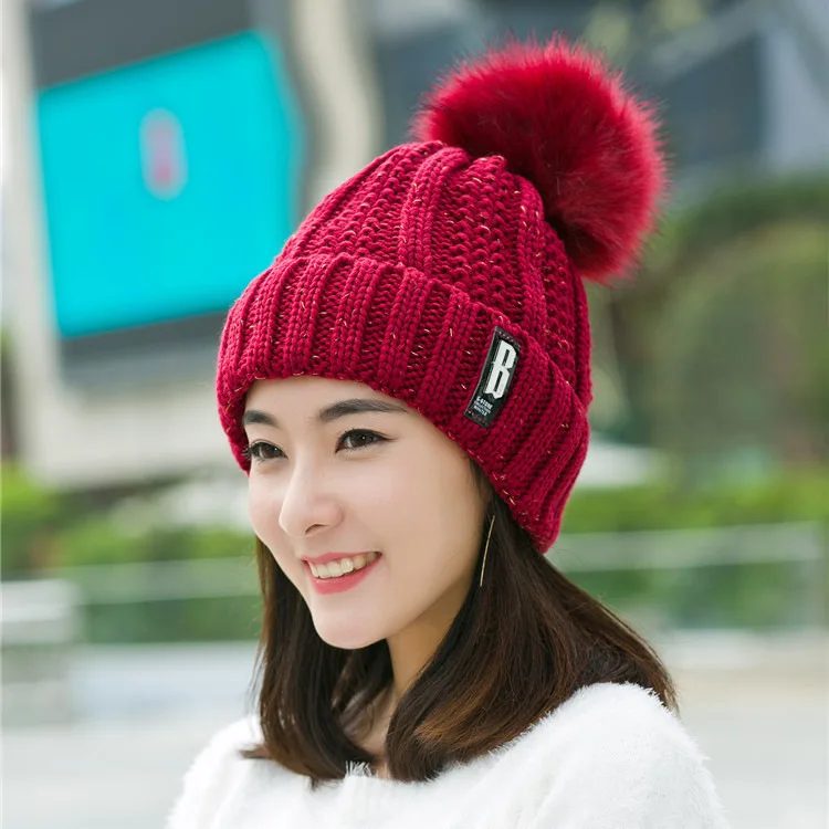 Шапка женская зимняя вязаная осенне в Корейском стиле|Женские Skullies и шапочки| |