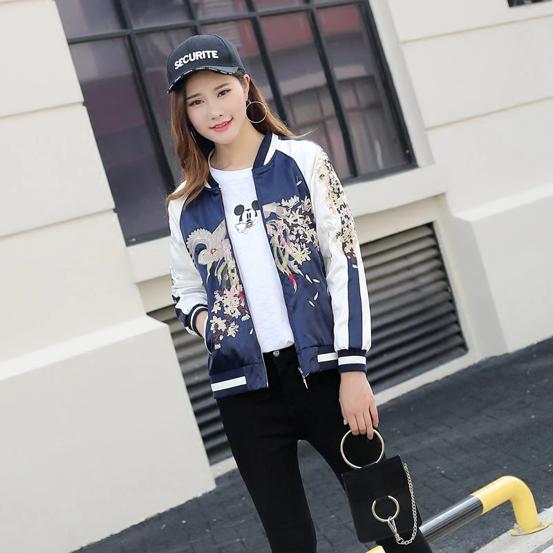 Куртка женская весенняя с вышивкой в Корейском стиле|jacket boyfriend|short jacket coatembroidery |