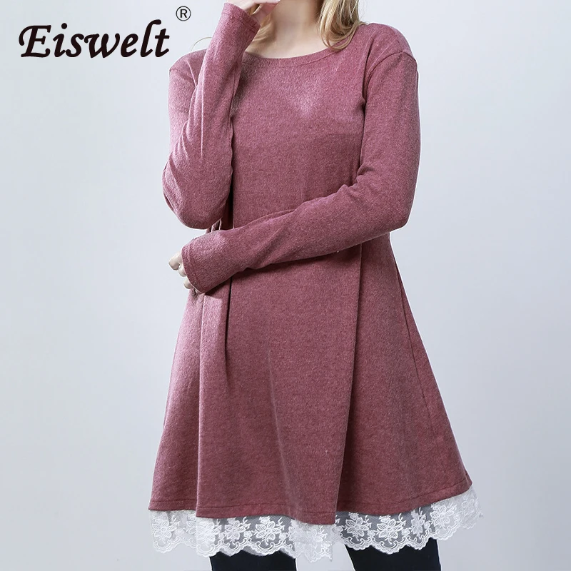 Eiswelt/женские платья повседневные подходят дамы элегантное кружевное одноцветное