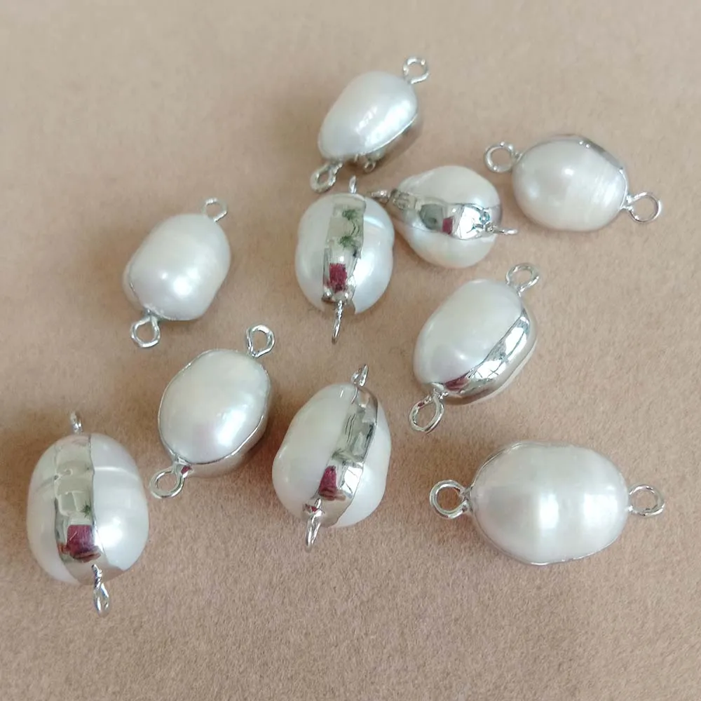 5 шт./лот 100% пресноводный свободный жемчуг овальной формы, жемчужная подвеска с двумя вешалками, жемчуг 
