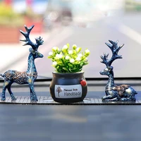cute car bobbleheads resin car interior dashboard toys deer auto decor for girls and boys accessories china support dropshipping
