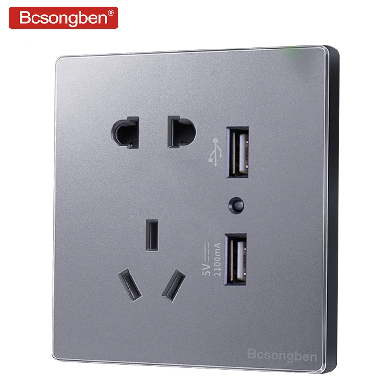 Usb розетка Bcsongben настенная с пятью отверстиями 220 В|Выключатели| |