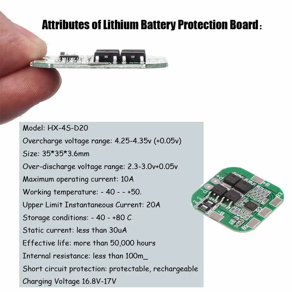 Aokin 4S 14 8 V 16 20A Peak LI-Ion BMS PCM Защитная плата батареи для литиевого LicoO2 Limn2O4 18650 комплект