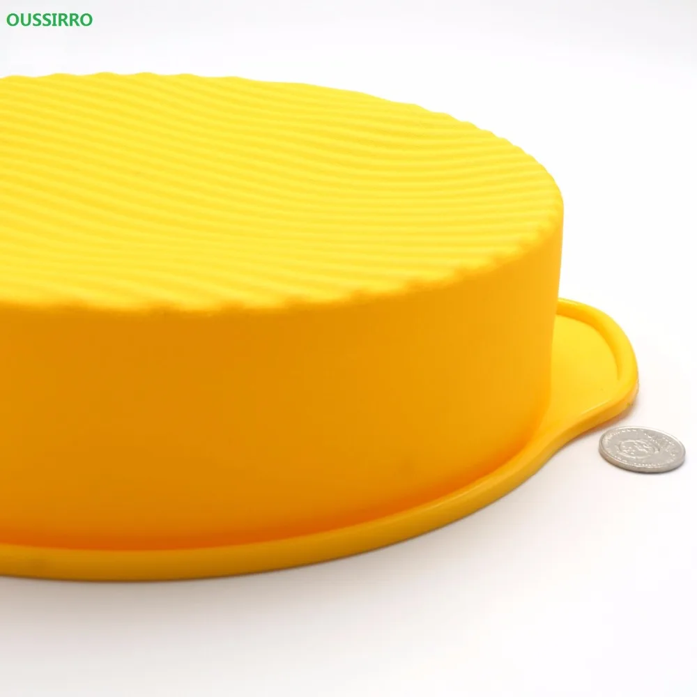 9 inch 28.5*24.5*6.2cm 175g DlY Round Shape 3D Silicone Cake Dies Baking Tools Bakeware Maker Mold Tray Random Color |