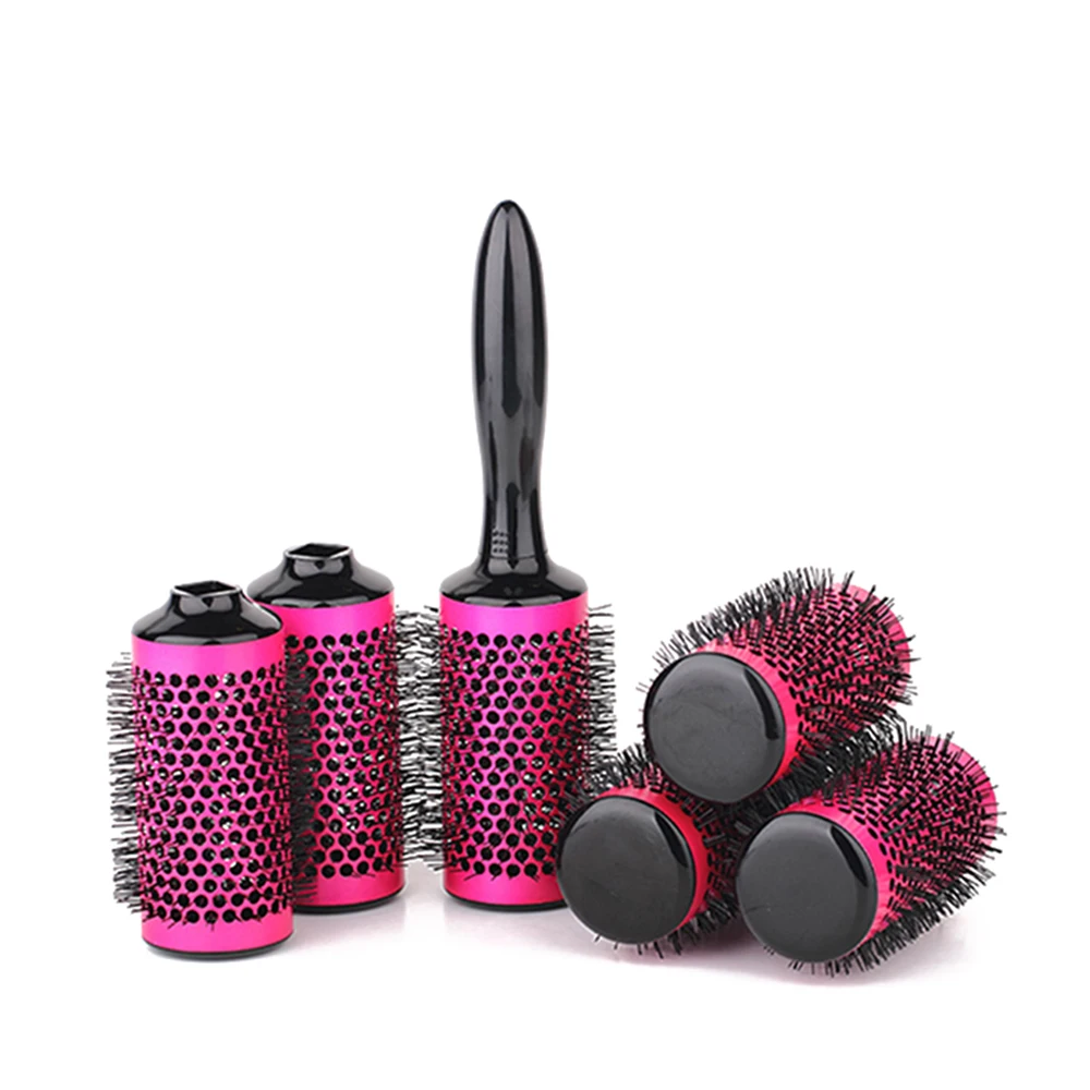 6 роликов керамические волосы Парикмахерская щетка алюминиевые круглая для