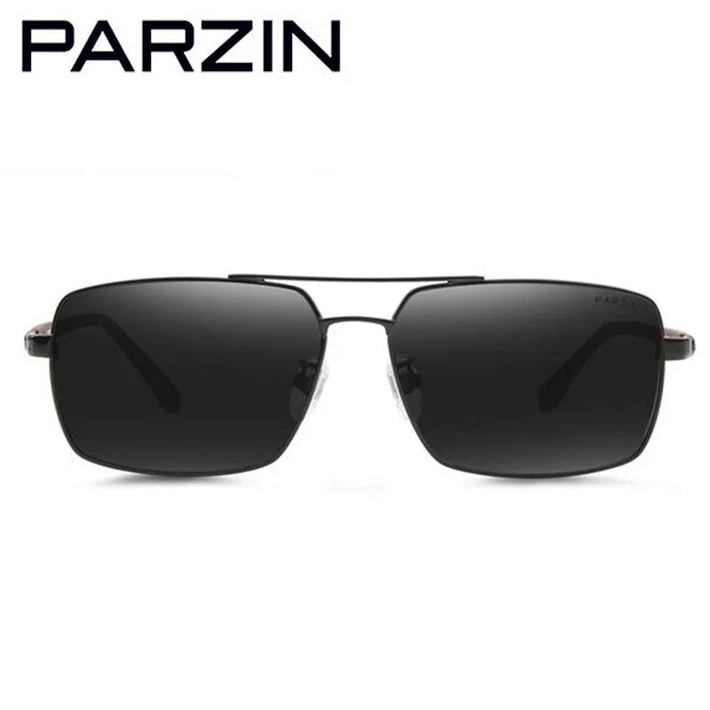 PARZIN поляризованные мужские солнцезащитные очки прямоугольные модные с Чехол