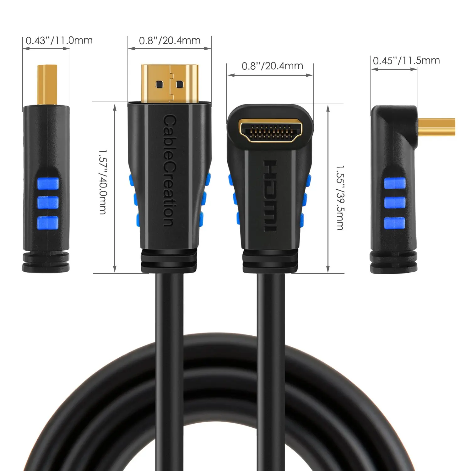 Кабель HDMI 2 0 jorinдо 4K (60 Гц) вниз угол 90 градусов кабель с позолоченным разъемом
