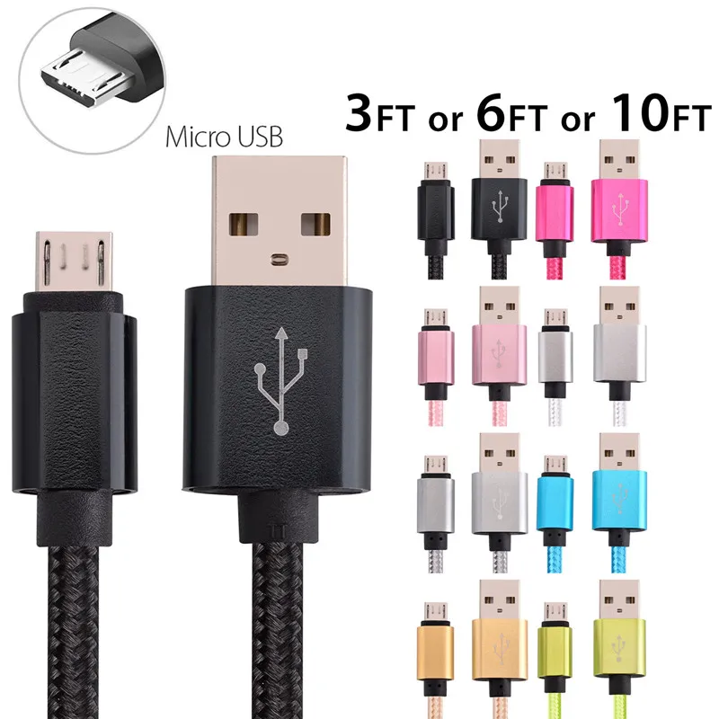 

2A Braided Micro USB Fast Charging Cable Cord Sync for Android Cell Phone Usb Cable for Samsung Honor 8x 7 6 Xiaomi Power Bank