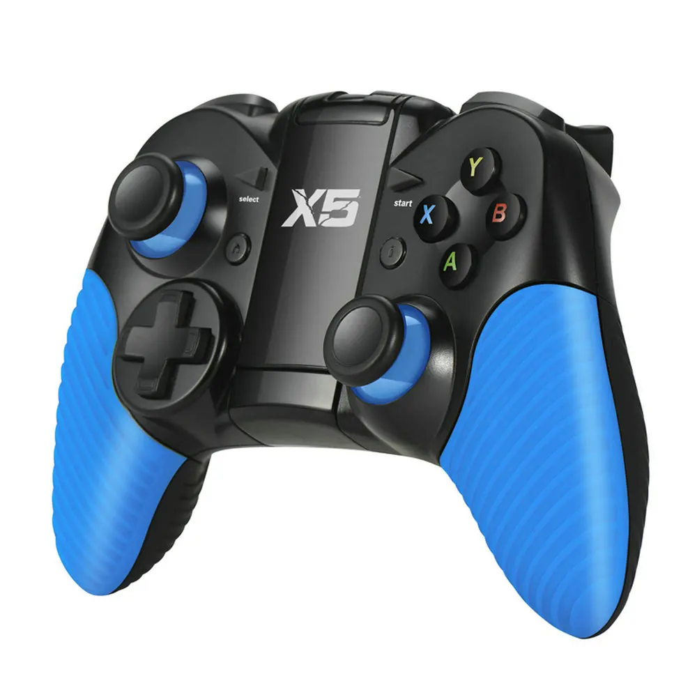 X5-Blue Беспроводной игровой контроллер Bluetooth для ПК Android/IOS телефон двойной вибрации джойстик геймпады X5 контроллер для ТВ коробка/ планшет - Цвет: X5-Blue