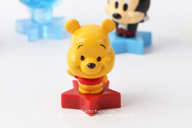 Disney Микки Маус Стич Винни Пух 5 шт./компл. 3 см экшн фигурка позы Статуэтка модели
