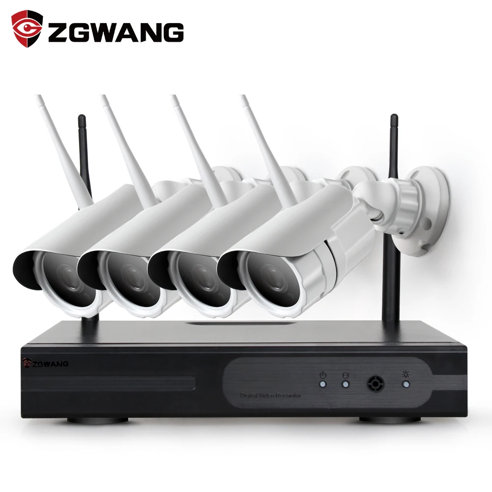 ZGWANG Plug And Play 4CH 960 P HD Беспроводной NVR Наборы Wi-Fi видеонаблюдения Системы Открытый IP