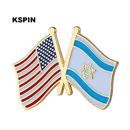 XY0375 США Канада Флаг дружбы Металлические Значки для одежды в значках кнопка на брошь покрытие броши для ювелирных изделий - Цвет: XY0375