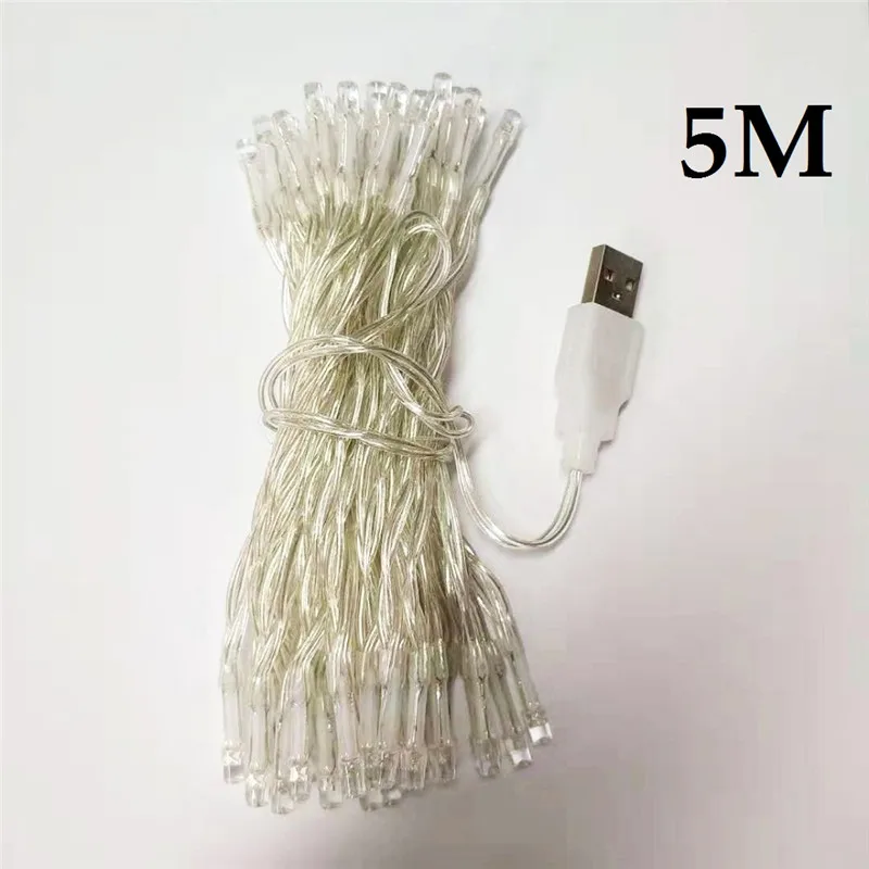 USB интерфейс светодиодная гирлянда DC5V Водонепроницаемая 2 м 3 5 10 20-80 огней