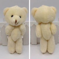 50pcslot mini joint teddy bear plush toys chain white gummy bears 12cm animal for wedding peluches bicho ursinho de pelucia