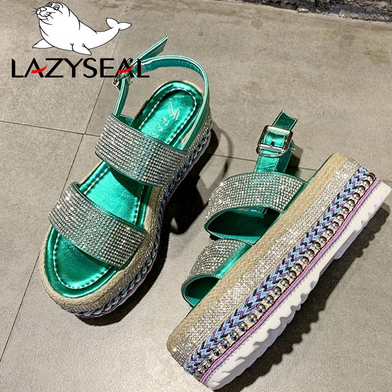 Сандалии LazySeal женские на платформе пляжная обувь с пряжкой плоская подошва