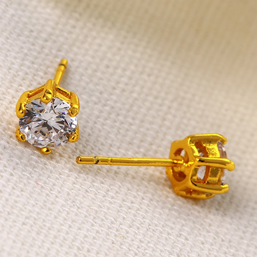 Серьги гвоздики с фианитами 2 пары|stud earrings|children stud earringsearrings baby |