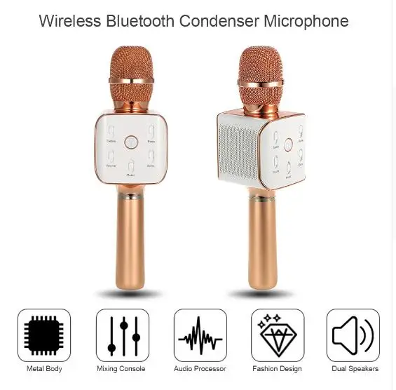 TOSING Q7S беспроводной караоке плеер Bluetooth конденсаторный микрофон KTV Поющая запись