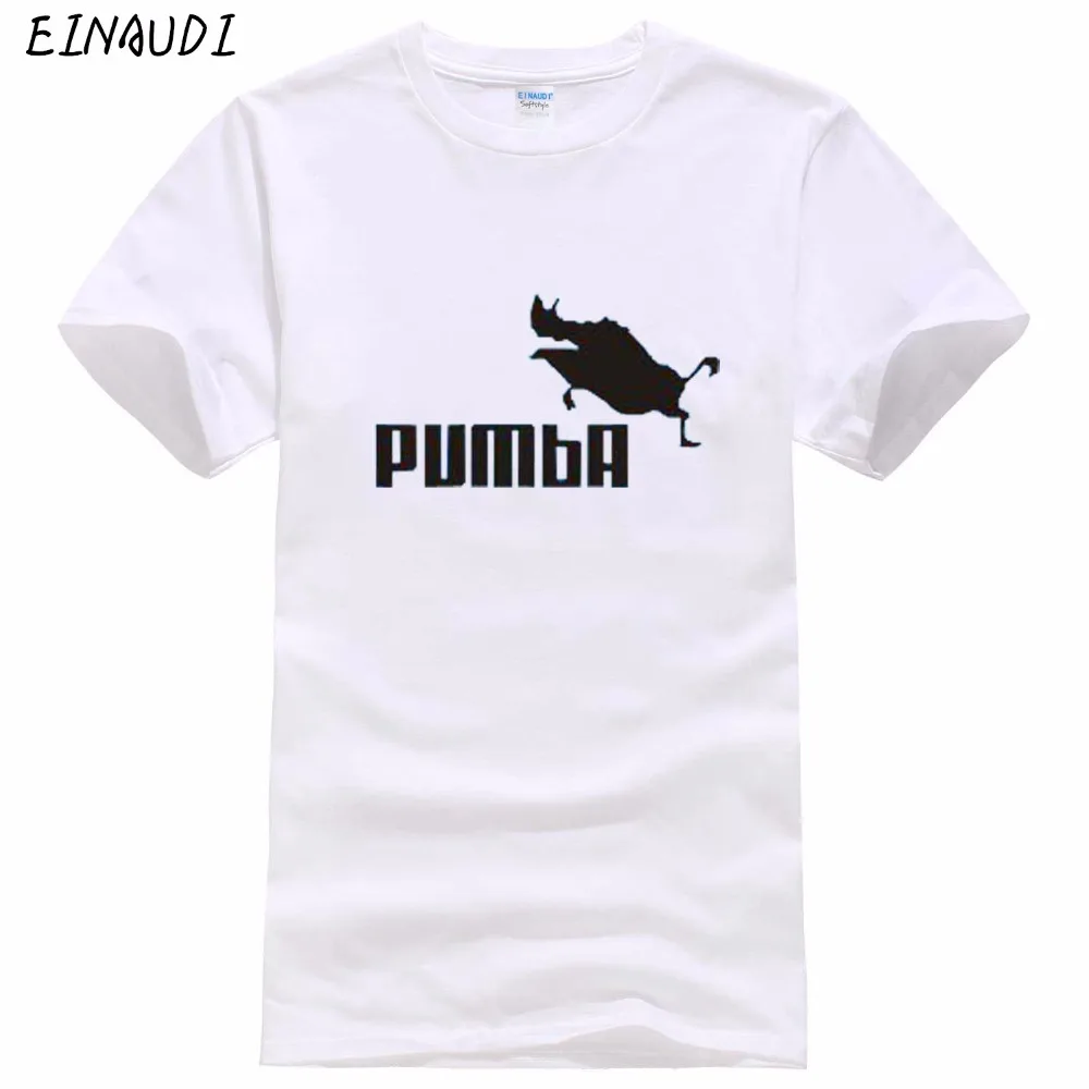 Новинка 2017 бренд Пумба Король Лев футболка Футболки топы из хлопка мужские с