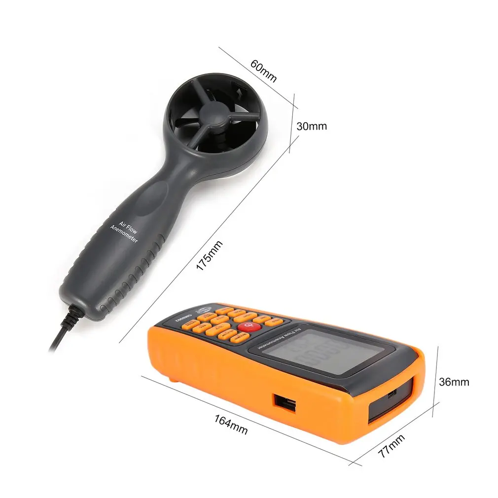 BENETECH GM8902 0-45M/S Digital Anemometer Wind Speed Meter Air Volume Ambient Temperature Tester With USB Interface | Инструменты