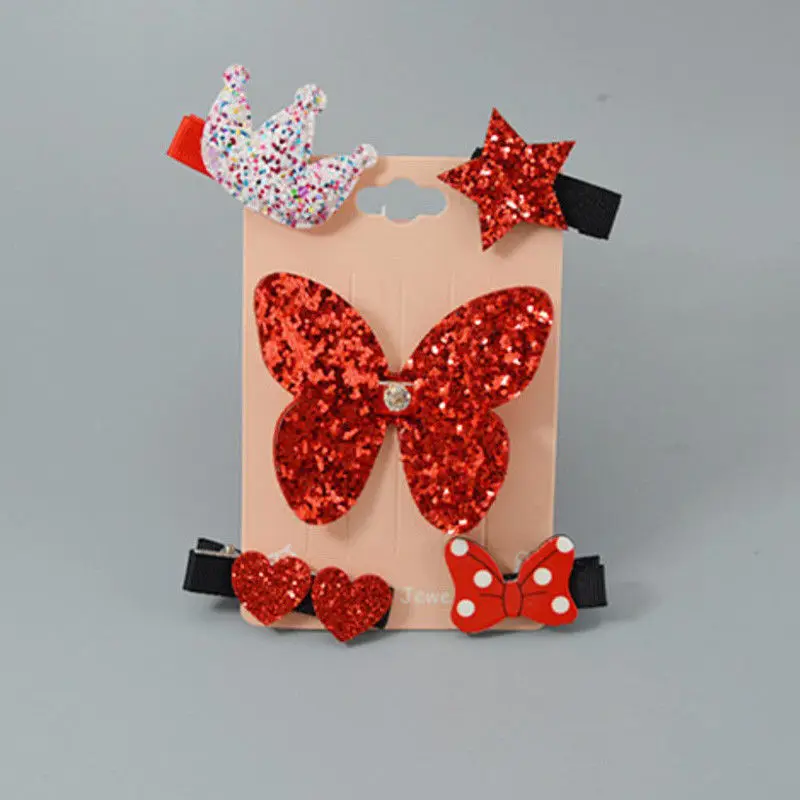 Партия 5 шт. в комплекте заколка для волос маленьких девочек с рисунками животных