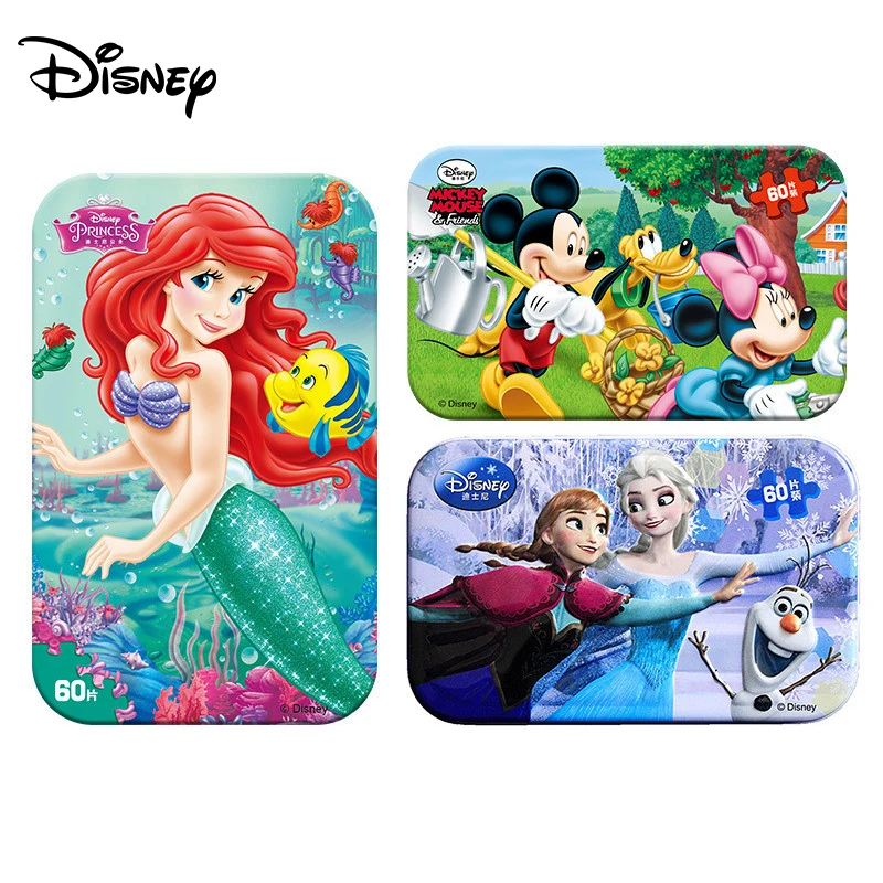 Пазл из металлической коробки Disney Деревянные Игрушки для раннего обучения 60 штук