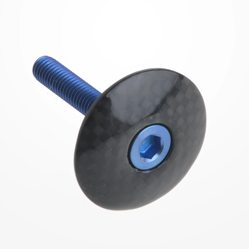 Gloss Blue Toseek велосипед MTB углеродного волокна стволовых верхняя крышка Велоспорт гарнитура клякса M6x35mm - Цвет: Gloss Blue