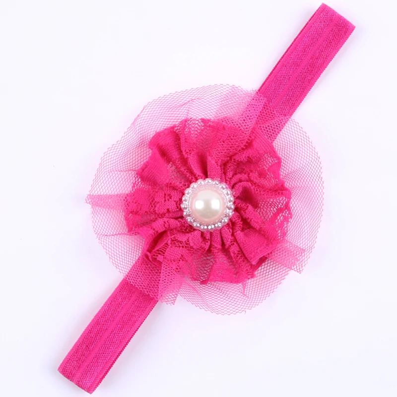 1PC Baby Girls Lace Pearl Headwear Retail New Fashion Photographic props Children Flower Headband Hair Accessories W034 |