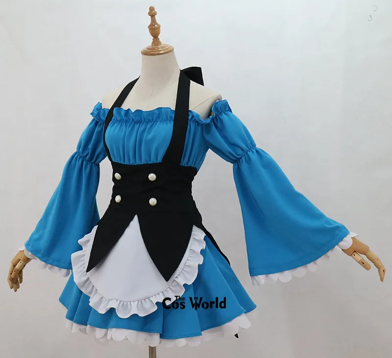 Платье-фартук для горничной Re Zero Kara Hajimeru Isekai Seikatsu Emilia Remu Ramu Униформа костюмы