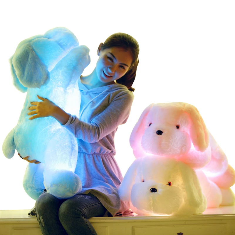 Giant LED Flashing Dog Stuffed Animal Puppy Plush Toy Kids Night Doll Children Gift 50cm/80cm | &amp Animals