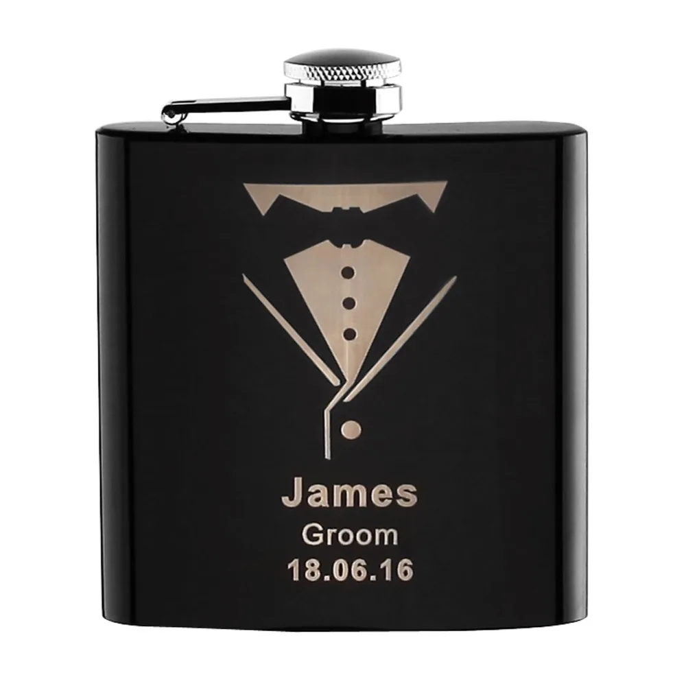 

Personalized Engraved 6oz Hip Flask Stainless Steel Customize Flask Mother Father's Day Christmas Friend Gift Wedding Favors F02