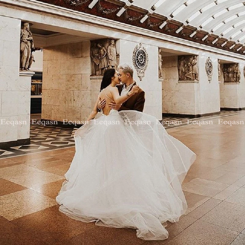 Новое свадебное платье Boho 2020 элегантное Тюлевое ТРАПЕЦИЕВИДНОЕ сексуальное