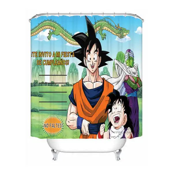 Пользовательские водонепроницаемые занавески для душа Dragon Ball Z Goku и Gohan аниме печать декор для ванной комнаты различные размеры#180324-01-04 - Цвет: Shower Curtain