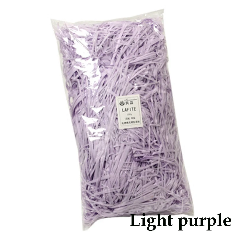 100g light purple 100 г красочные измельченные Crinkle бумага наполнитель подарочной коробки ремесло вечерние Ремесло бумажные украшения практичные коробки для конфет DIY упаковка - Цвет: 100g light purple
