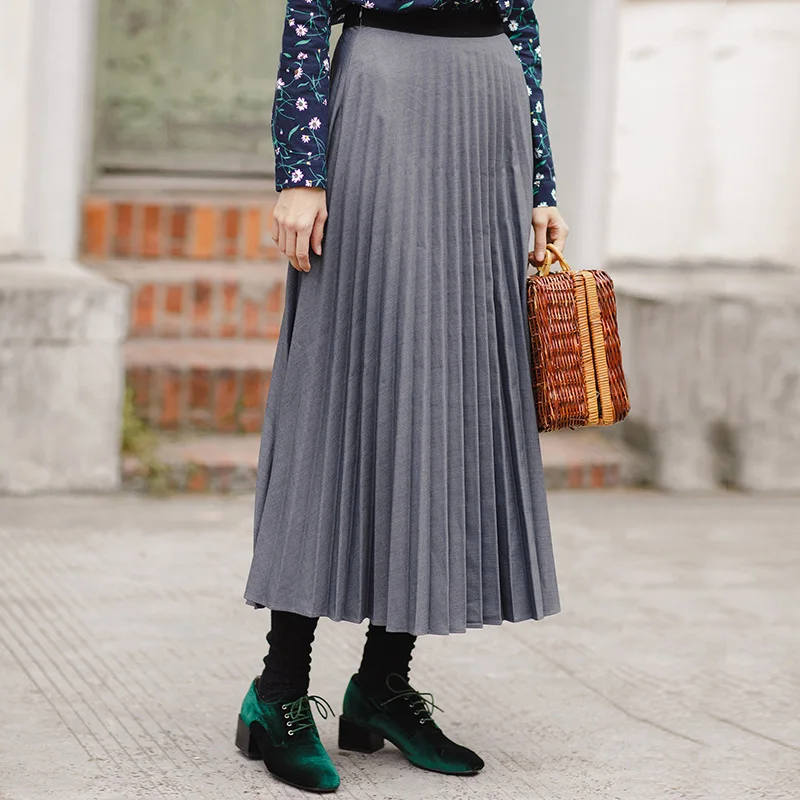 INMAN/Новая Универсальная тонкая плиссированная юбка до середины икры а-силуэта в