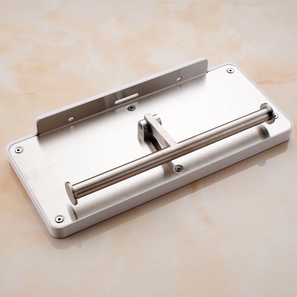 flg toilet paper holder wall mounted with white abs and stainless steel double rolls paper holder bathroom accessories g163 free global shipping