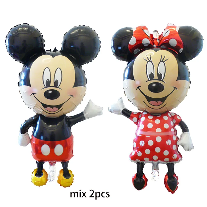 2pcs mix 23 шт./компл. гигантский Микки и Минни Маус Мышь мультфильм Фольга набор воздушных шариков с латексных шарика в горошек День рождения украшение шары подарки для детей - Цвет: 2pcs mix