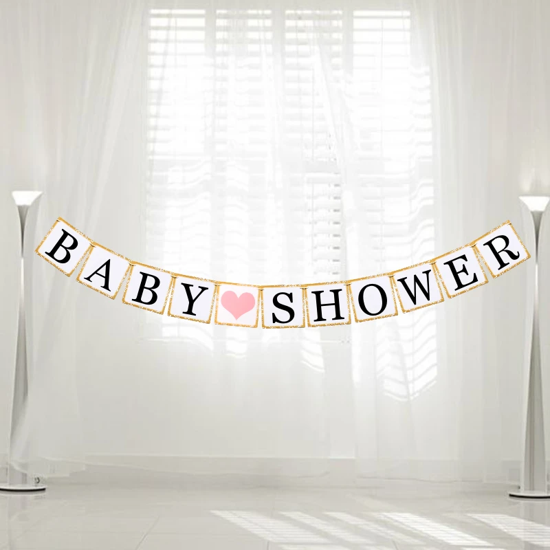 

Флаги с надписью «BABY SHOWER», свадебная гирлянда, баннер, реквизит для фотобудки, украшения для вечеринки, товары для мероприятий, 1 комплект