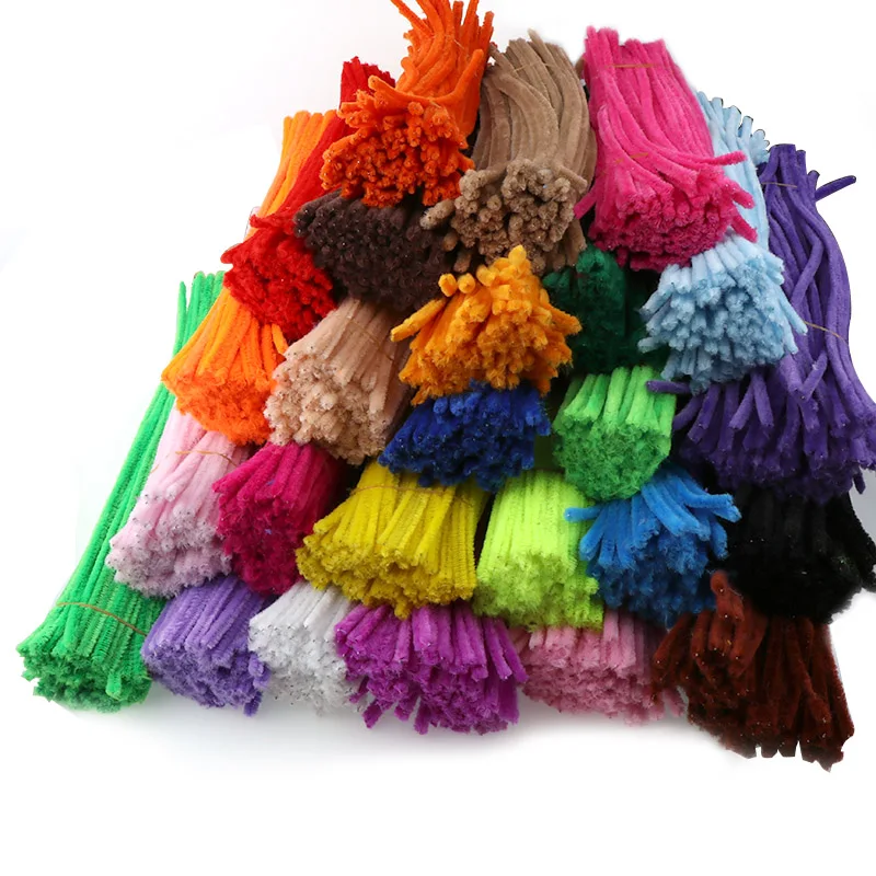 100 шт 6 мм стебли синели очистители труб Дети плюшевая обучающая игрушка ремесла