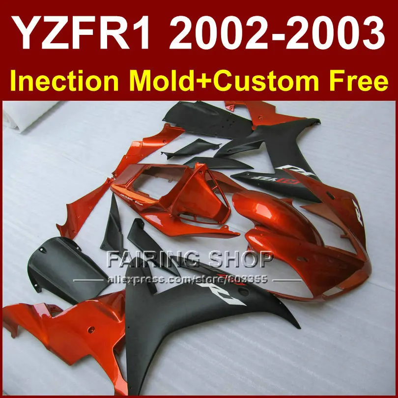 Красно черные детали для ремонта кузова YAMAHA YZFR1 2002 2003 комплект обтекателей yzf r1