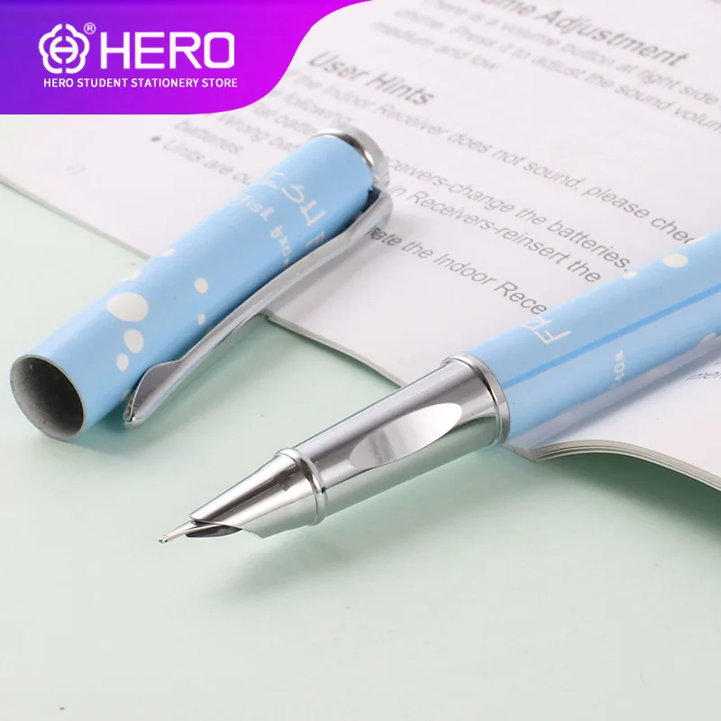 Hero Fountain Pens for school Cartoon schoolboy with Supplies High Quality Luxury Iraurita 0.38mm Smoothly Writing 10 packs | Канцтовары