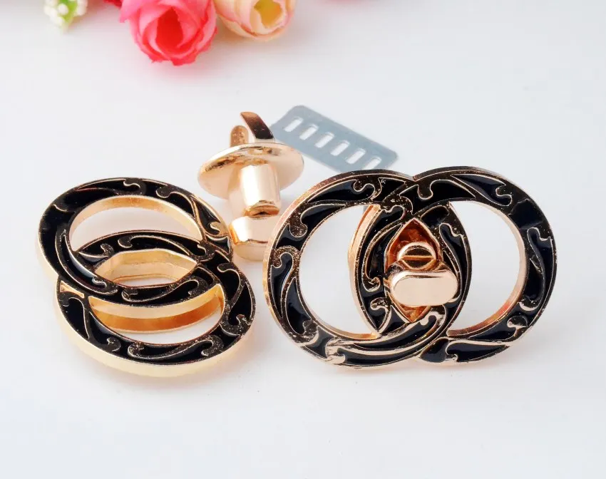 Бесплатная доставка-2 комплекта кошельков, поворотный замок, золотые металлические крючки, защелки, замок для багажника, кошелька 54x37 мм J2976