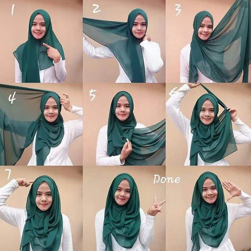 H1183a latest plain big size bubble chiffon muslim square scarf head wrap can choose colors free shipping |