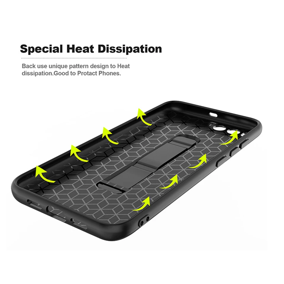 Case For XiaoMi 6 A1 5X RedMi 6A Note Pro 4X 4 TPU Carbon fiber texture back Stand Holder Cover Luxury Armor Phone Cases |