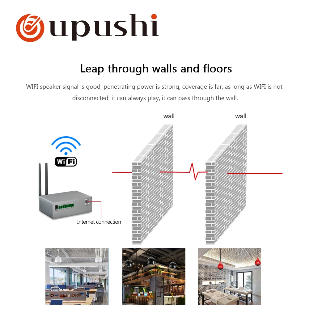 Oupushi KD 905 Wi Fi настенный динамик с шариком Активное управление Bluetooth для системы