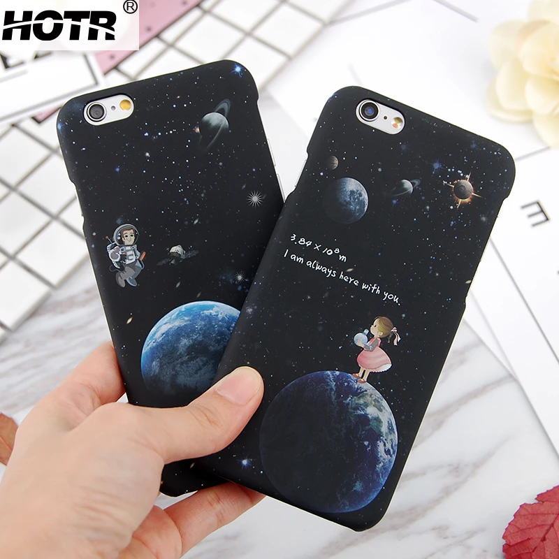 Чехол для iPhone 6 hotr Мода Луна девушки и мальчики земля звезды жесткий чехол S плюс