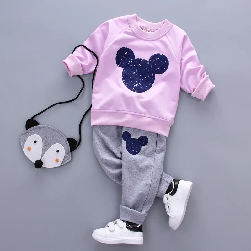 Minnie Mickey Brand Cartoon Kids Boutique Costume Set Boy Sportswear High Quality Baby Girl's Clothes (Clothes + Pants) 2 Pieces | Детская