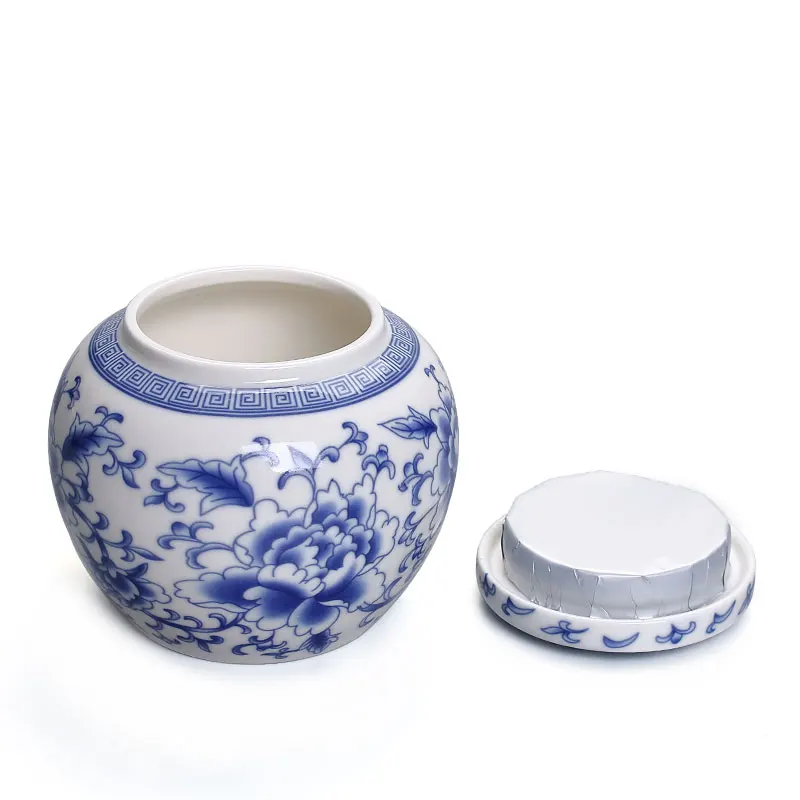 Одежда в китайском стиле Цвет синий и белый фарфор банки для чая небольшой